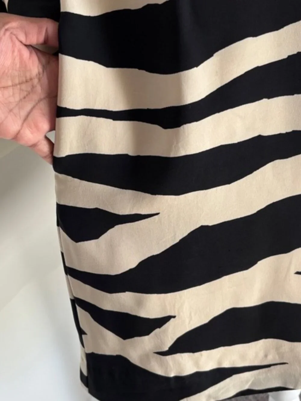 Kate Spade Silk Zebra Print Bell Sleeve Dress - Size 4 - Black & Cream